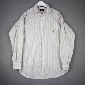 Chaps Ralph Lauren 80's 2 Ply Pinpoint Cotton Dress Shirt 16 1/2 - 34/36